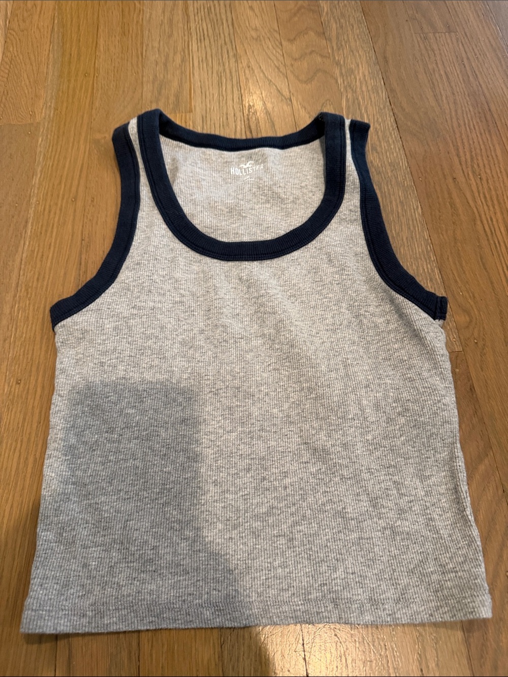 Hollister Grey Tank Top with Navy Trim